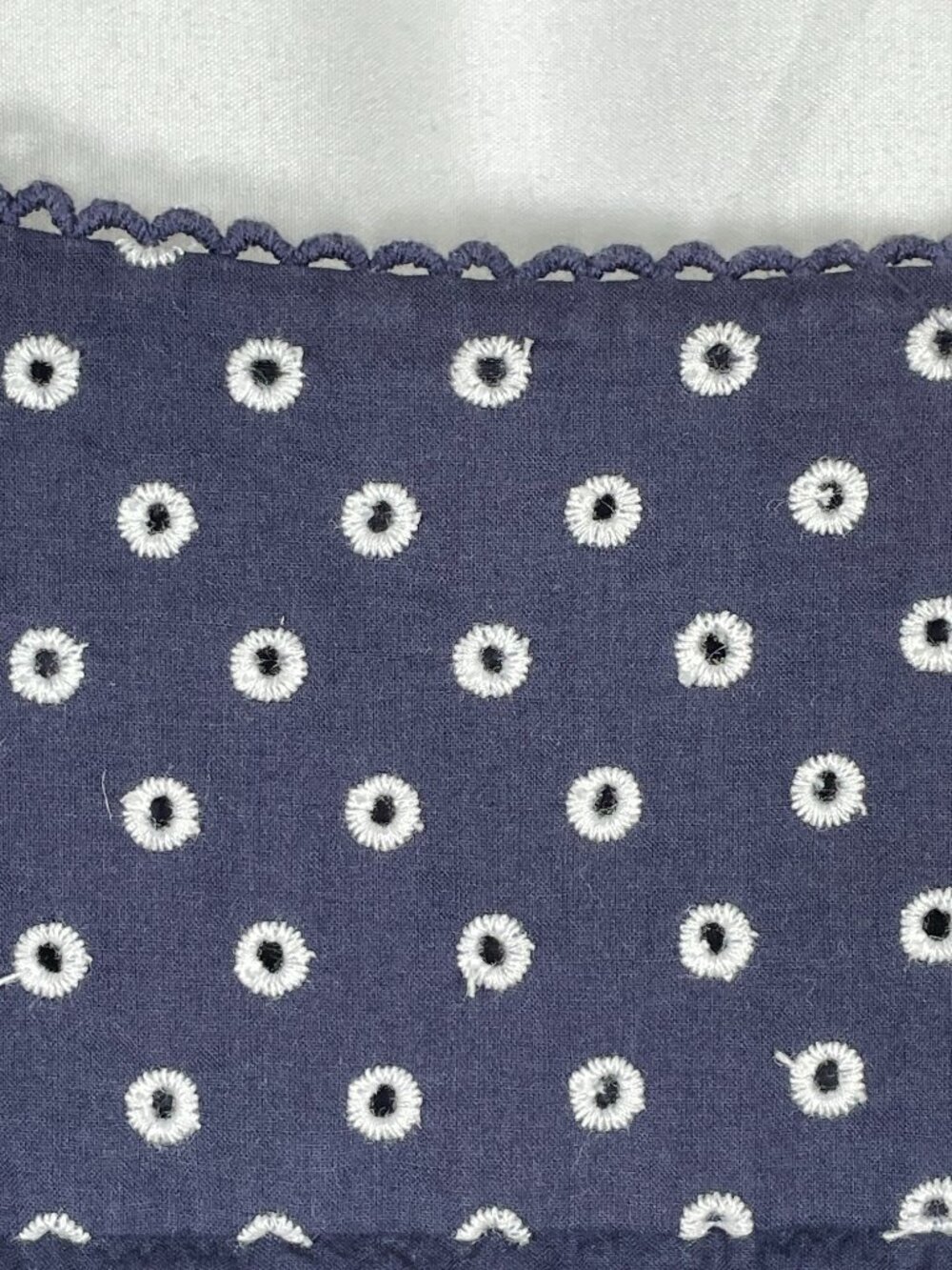 Boden Navy Embroidered Shift Dress Tassel Tie Cotton Blend US 8 - Picture 8 of 9